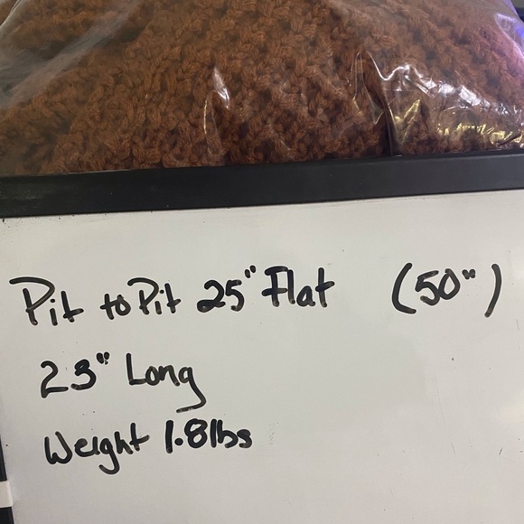 Goodnight Macaroon Retta Cognac Crop Waffle Knit Oversized Sweater OS Cabincore - Picture 13 of 14